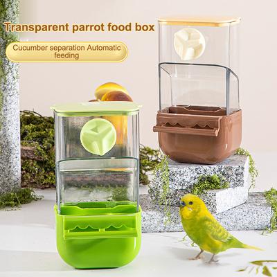 Jaula Loros Comederos Atornillables Set de Alimentación de Plástico Comederos Automáticos para Pájaros Herramientas para Alimentar Pájaros de Interior Contenedor Dispensador de Alimentos