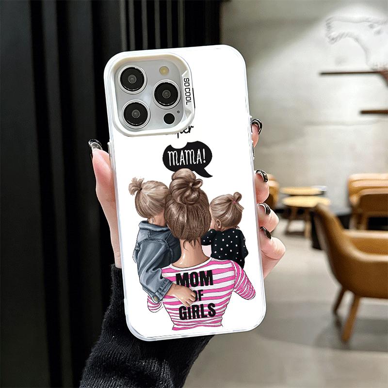 Baby Mom Girls Soft Phone Case for iPhone 15 16 17 Pro Max 17Air 16E 14 Plus 13 12 Mini Shockproof Cover Back Shell