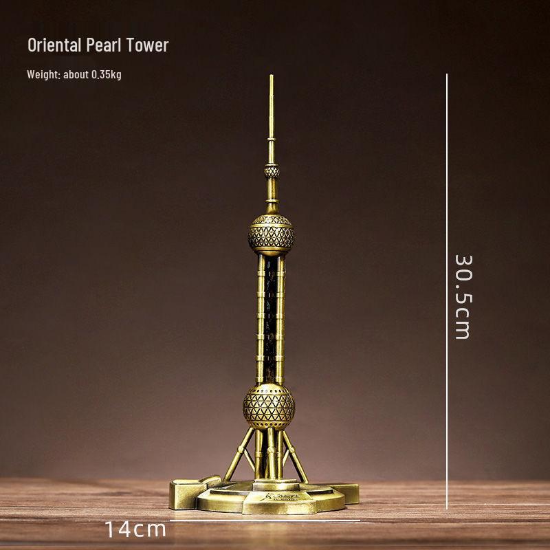 High-End Metal Landmark Building Model for Office & Living Room Decoration