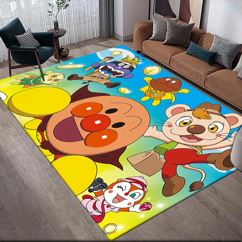 

Anpanman Squad Square Area Rug, Non-Slip Floor Mat for Bedroom, Perfect Gift for Anpanman Fans 60x90cm