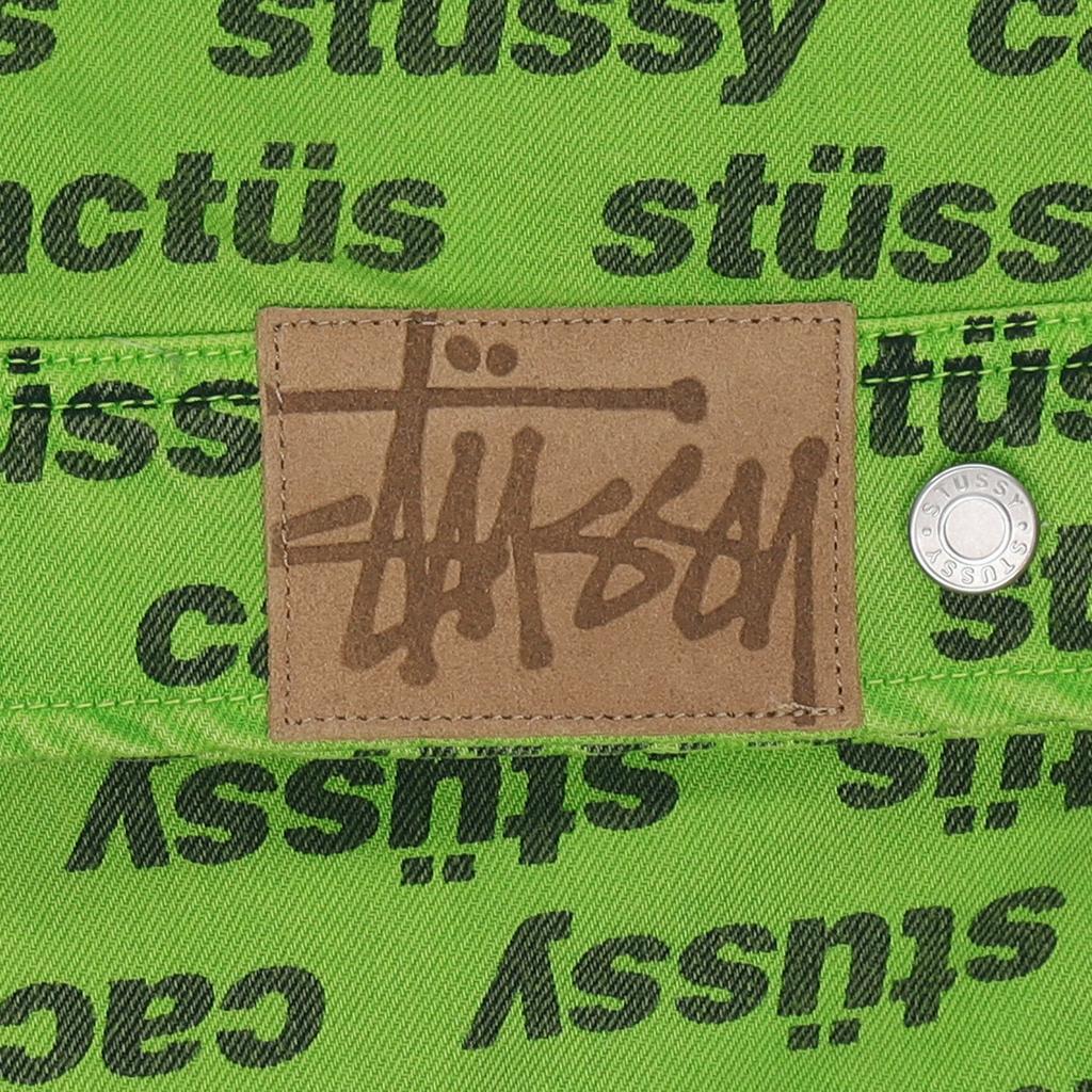 Stussy x CPFM Crossover Zip Work Jacket Alphabet Logo Full Print Denim Unisex Green 315284