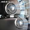 SEAMETAL Car USB Fan Dual Head Cooling Air Fan Independent Switch 3-Speed 360 Degree Adjustable Auto Headrest Fan for Rear Seat Mass Air Flow 3