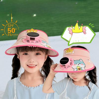 Solar Fan Hat Children's Sun Protection Hat Boys and Girls Summer UV Sky Top Hat Baby Sun Hat