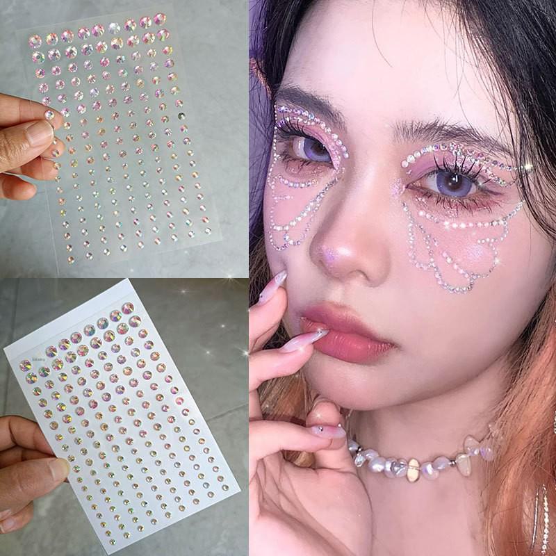

Украшения для лица из жемчуга и страз: Трансграничные наклейки с каплями воды и бриллиантами для украшения глаз и макияжа
