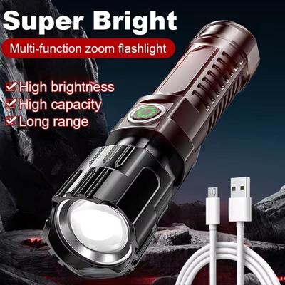 Výkonná LED svítilna Dobíjecí USB 18650 Vodotěsná Zoom Rybaření Lov Svítilna Nouzová svítilna