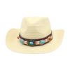 Beach Seaside Travel Straw Hat High Sense Ethnic Style Woven Straw Hat Western Cowboy Hat