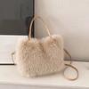 Sac fourre-tout en fausse fourrure pour femme, sac seau en peluche, design de luxe, sacs à main pour dames, sacs à bandoulière doux pour l'hiver