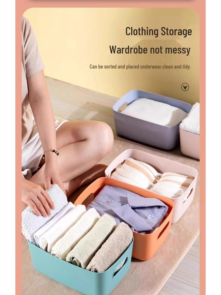 Rectangular Plastic Storage Organizer: Desktop, Kitchen, Cosmetics, Snack, and Drawer Box