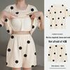 Korean Style Women's Cartoon Pajamas Set with Built-in Bra - Short-Sleeved, Loose, Plus Size, Summer Homewear