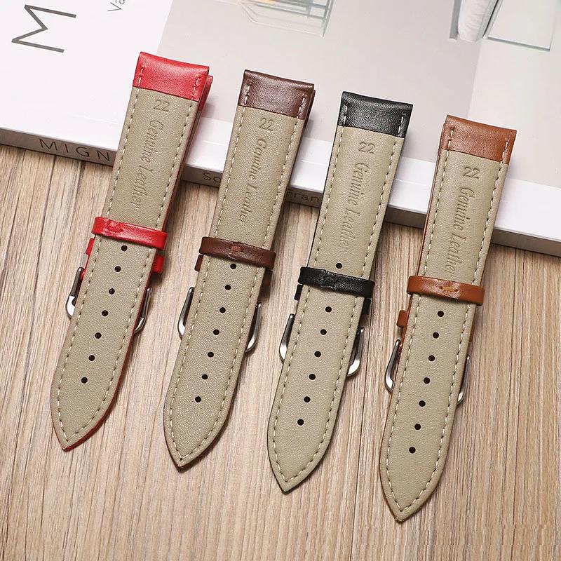 Replacement Leather Watch Band Universal Strap for Samsung Huawei Black Brown 18mm 19mm 20mm 21mm 22mm 24mm