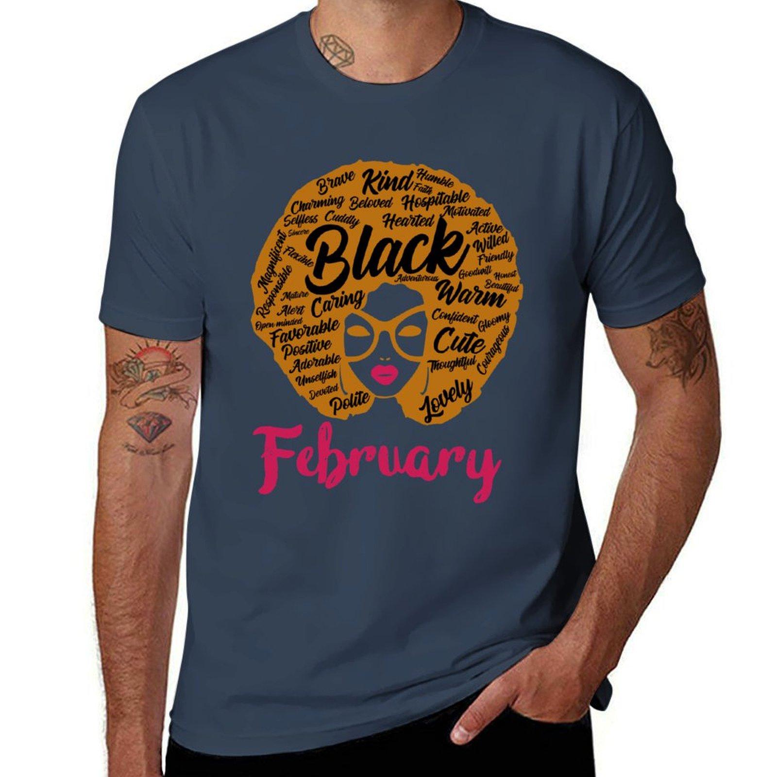 Black Queens are born in February TShirt Functional Casual Short Sleeve Tee S