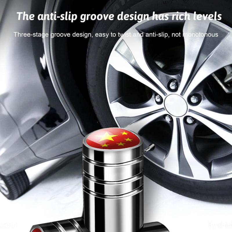 Tire Stem Valve Caps 5 Pieces Car Tire Valve Accessories Airtight Wheel Stem Cover For Truck Motorcycle SUV Bicycle Racing