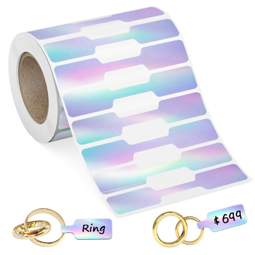 500Pcs Portable Price Tags Blank Kraft Paper Tags Ring Price Tags Sticker Jewelry Display
