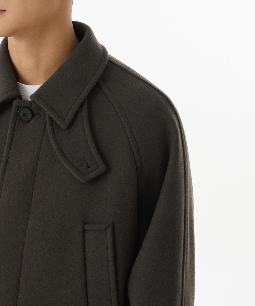 Musinsa Standard Wool Blend Oversized Muff Balmacaan Coat [Khaki Brown]