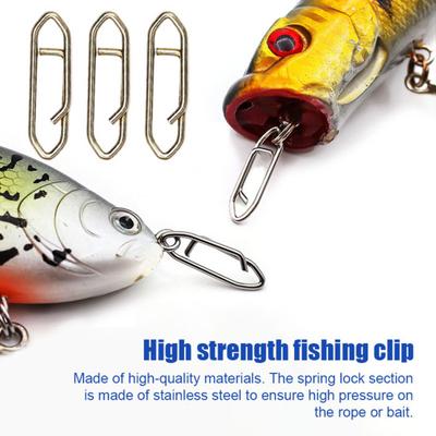 100Pcs Angeln Power Geschwindigkeit Clip Hohe Festigkeit Edelstahl Angeln Locken Quick Change Snap