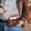 Black Angel Italian Leather Waist Pack for 6.9-inch Phones
