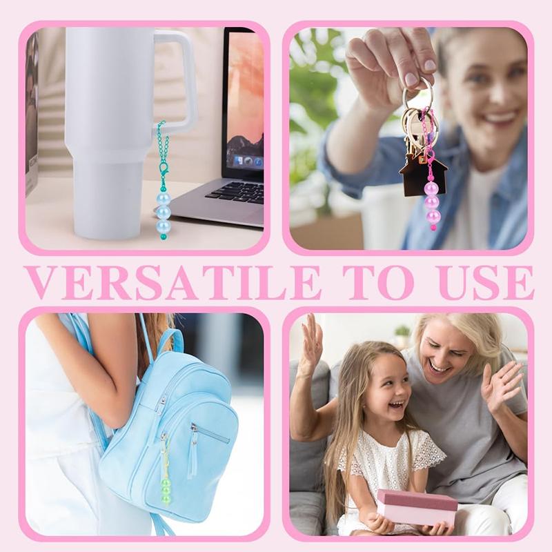 WTEMPO Kit de Barras de Chaveiro para Enfeitar Barras de Chaveiro em Branco para Contas Kit para Fazer Chaveiros com Contas DIY para Artesanato Pingentes Charms Materiais para Fazer