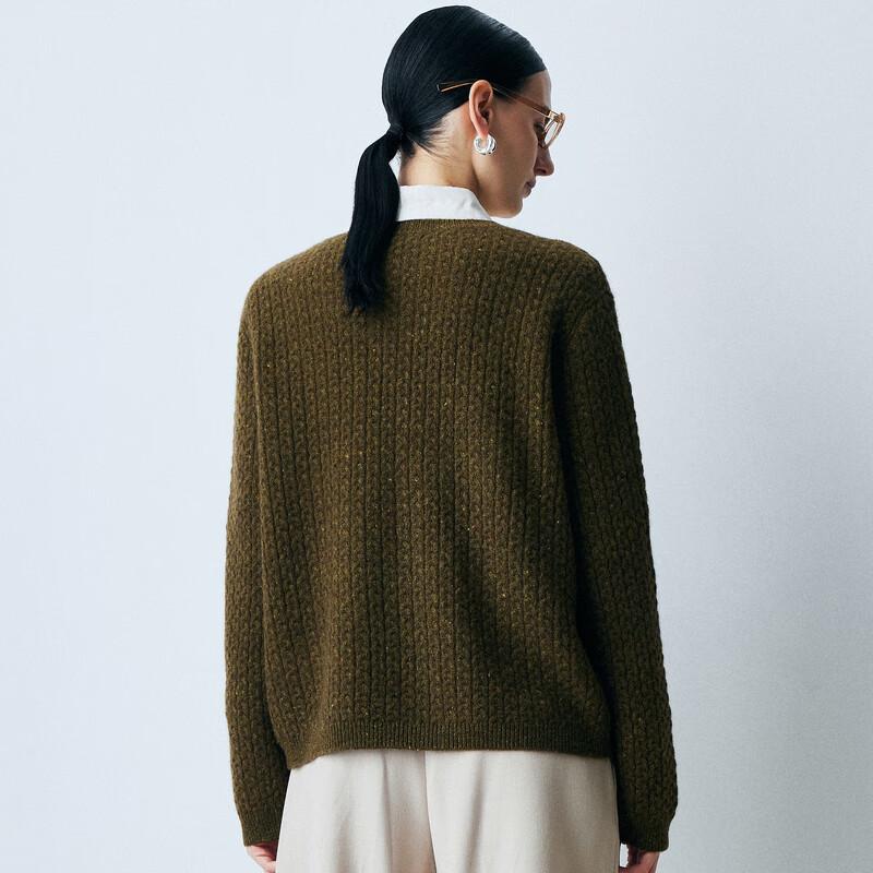 Palau Women's Retro Cable Knit Pure Cashmere Sweater