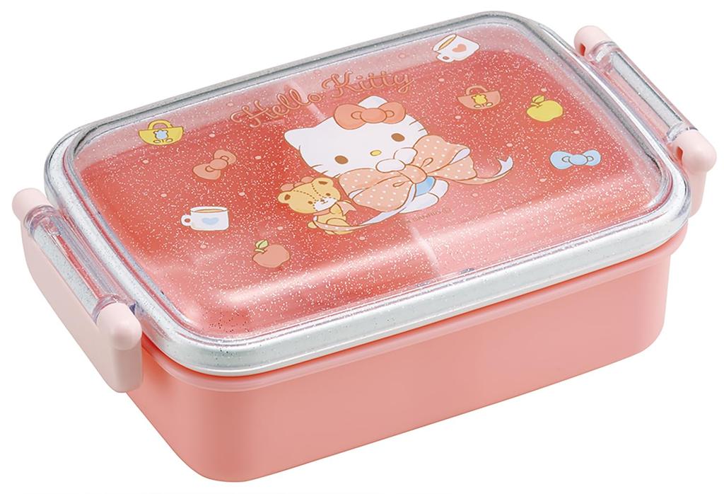 Skater Lunch with a Soft Single Made in Sanrio Hello Kitty Big Children's Box, 450ml, Dome-Shaped Lid, Tier, Japan, Ribbon, Girl's, RBF3ANAG-A