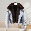 2026 Winter Women's Thick Cotton Jacket with Large Fur Collar, European & American Design