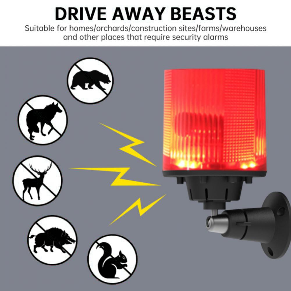 

N911L Recordable Solar-Powered Animal Repeller Alarm Light Outdoor Garden Night Light A