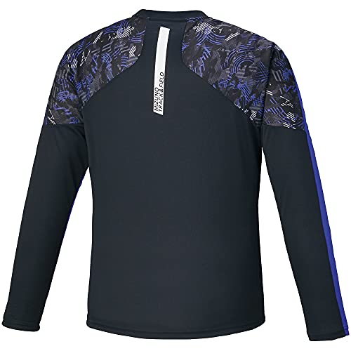 Mizuno N-XT Practice Shirt for Track and Field, Long Sleeve, Sweat-Absorbent, Quick-Drying, U2MA1510, Violet Blue X Black, S