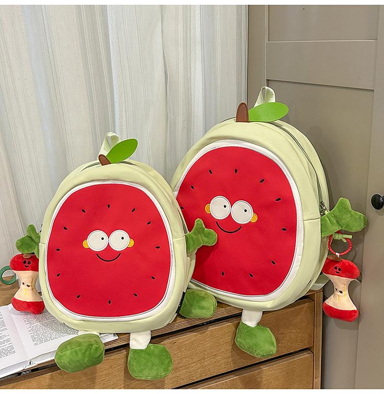 Schoolbag New Creative Cartoon Watermelon Large Capacity Backpack Trendy Fashion Cute Junior High School Student Class Travel
