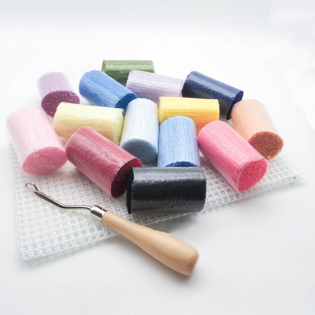 30 Kolorowych Zestawów do Haftowania na Szydełku Pre-Cut Yarn Dywaniki Yarn Kolorowa Nić do Szycia Zamienna Nić do Robienia Poszewek na Poduszki Koców