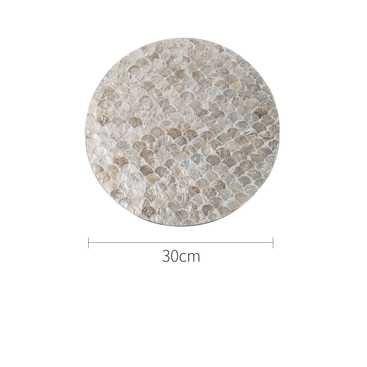 

BEPAN 1PC Placemats Fruit Plates Natural Shells Mats French Light Luxury European Style Creative High-end Decoration Tray Table Mats 30X30CM&Round