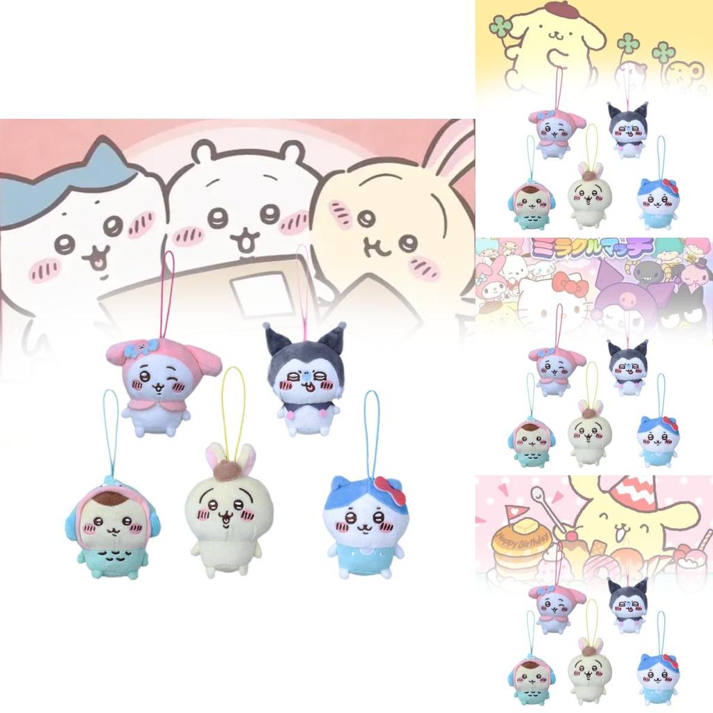 Adorable Self-deprecating Bear Plush Keychain Featuring Sanrio Cool Little Fish Design