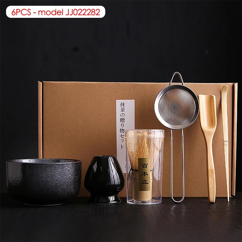 Japanese Matcha Blender Ceremony 4/5/6/7pcs Set Ceramic Chawan Bowl Bamboo Whisk And Tea Scoop Matcha Tools Kit For Tea Lovers