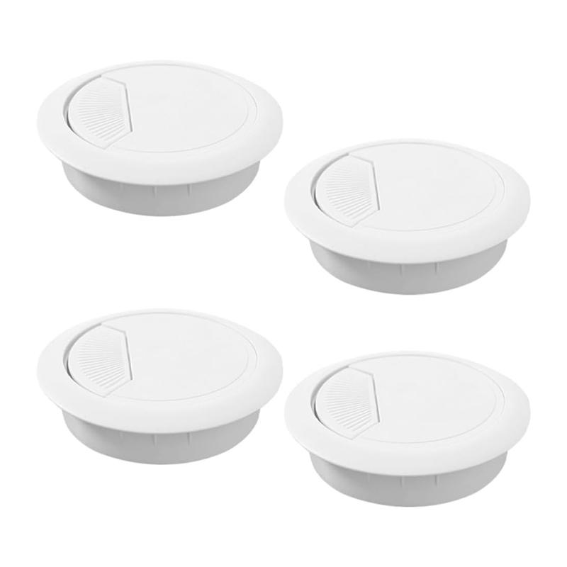 2/4Pcs Desk Cable Wire Grommet 60/80mm Desk Grommet Round Desk Cable Hole Cover Plastic Cable Wire Grommet Table Wire Organizer