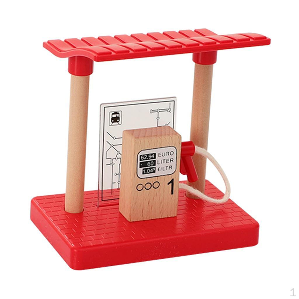 

Детский деревянный поезд строительные аксессуары игровой набор игрушка Gas Station