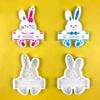 Shiny Glossy Easter Couple for Key Pendant Mold Resin Craft Easter Day Bunny Mold for DIY Keychain Necklace Charms Makin