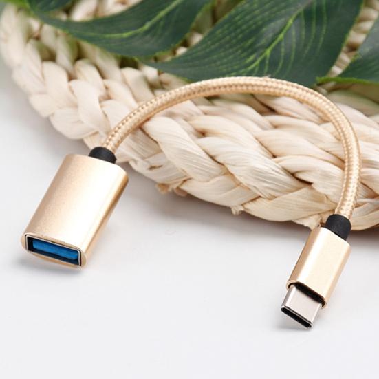 Nylon Braided OTG Adapter USB Data Cable Micro Adapter Cable U Disk Adapter Cable