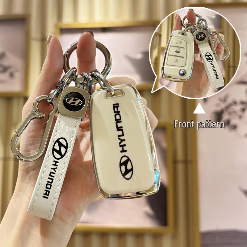 Hyundai Key Case for Elantra, Verna, Santa Fe, Mistra - Protective Shell with Buckle, Suitable for 20 Models