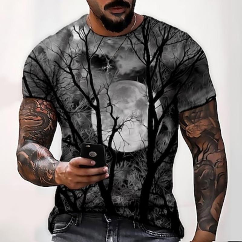 

Мужская футболка с коротким рукавом и 3D-принтом, рубашка с круглым вырезом, дизайнерская повседневная летняя одежда 6XL