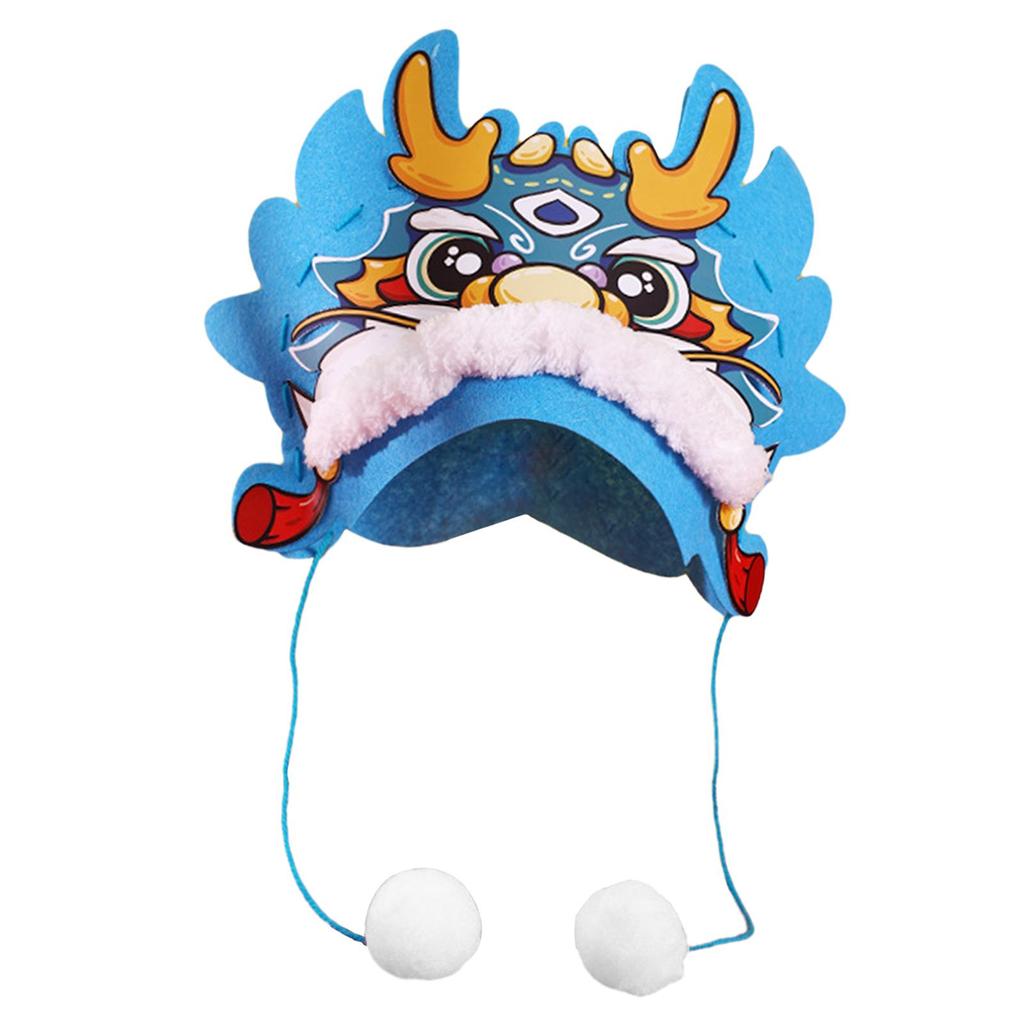 Kinesiska nyårsdrakhatt Djurhatt Prydnad DIY Hantverkstillbehör Nyårsfest Hemma Kontor Dekor Söt Drakhuvudhatt