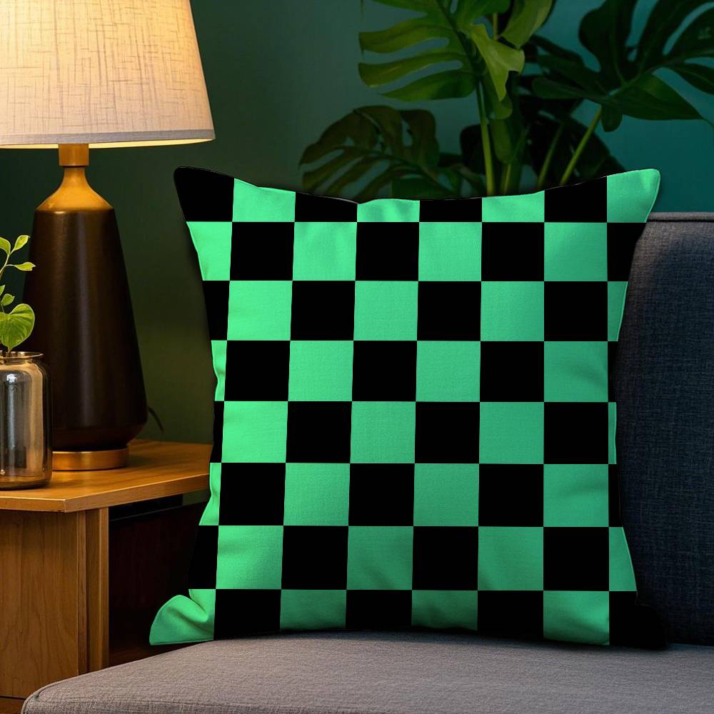 Black White Checkerboard Pillow Case Plush Fabric Soft Double Sided Print Sofa Cushion Cover Throw Pillow Covers