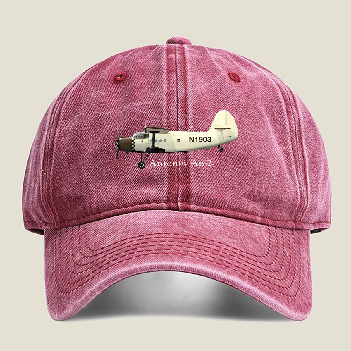 

Antonov An - 2 Plane Fashion Washed Baseball Cap Hat Outdoor Activities One Size красный
