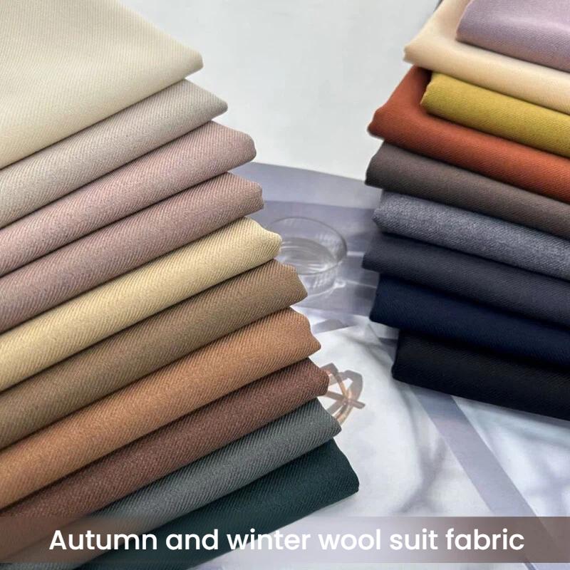 Woolen Thick Little Stretch Fabric DIY Sewing Suits Blazer Pants Autum Winter Worsted Elastic Wool Fabrics 420G/M Stoff