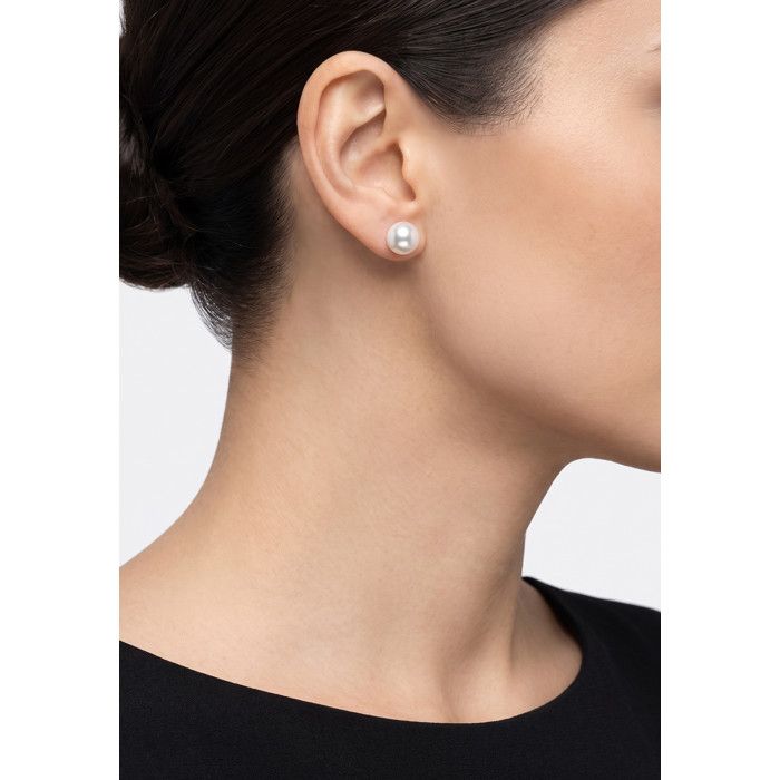 Boucles d'oreilles - PEARLS & COLORS - Pearls & Colors - Perle d'Akoya 7.5-8 mm ronde - Or jaune 18K - Qualité AA+