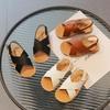 Korean Style Velcro Sandals for Girls - 2026 Summer Casual Open Toe Beach Shoes for Kids
