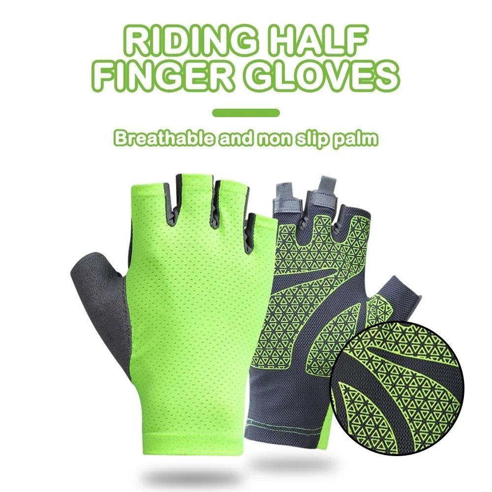 1 Pair Anti-Slip Half Finger Cycling Gloves Light Weight Cycling Gloves  Camping Motorcycle Gym