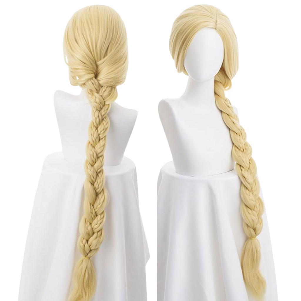 Monoii Rapunzel Wig with Wig Net, Cosplay, Halloween, Princess, Long Blonde Wig