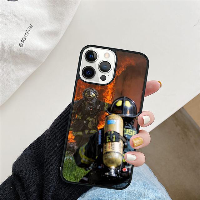 Fireman Firefighter Phone Case For iPhone 17 Air 15 16 Cover 11 13 14 Pro Max 12 Plus Max Fundas
