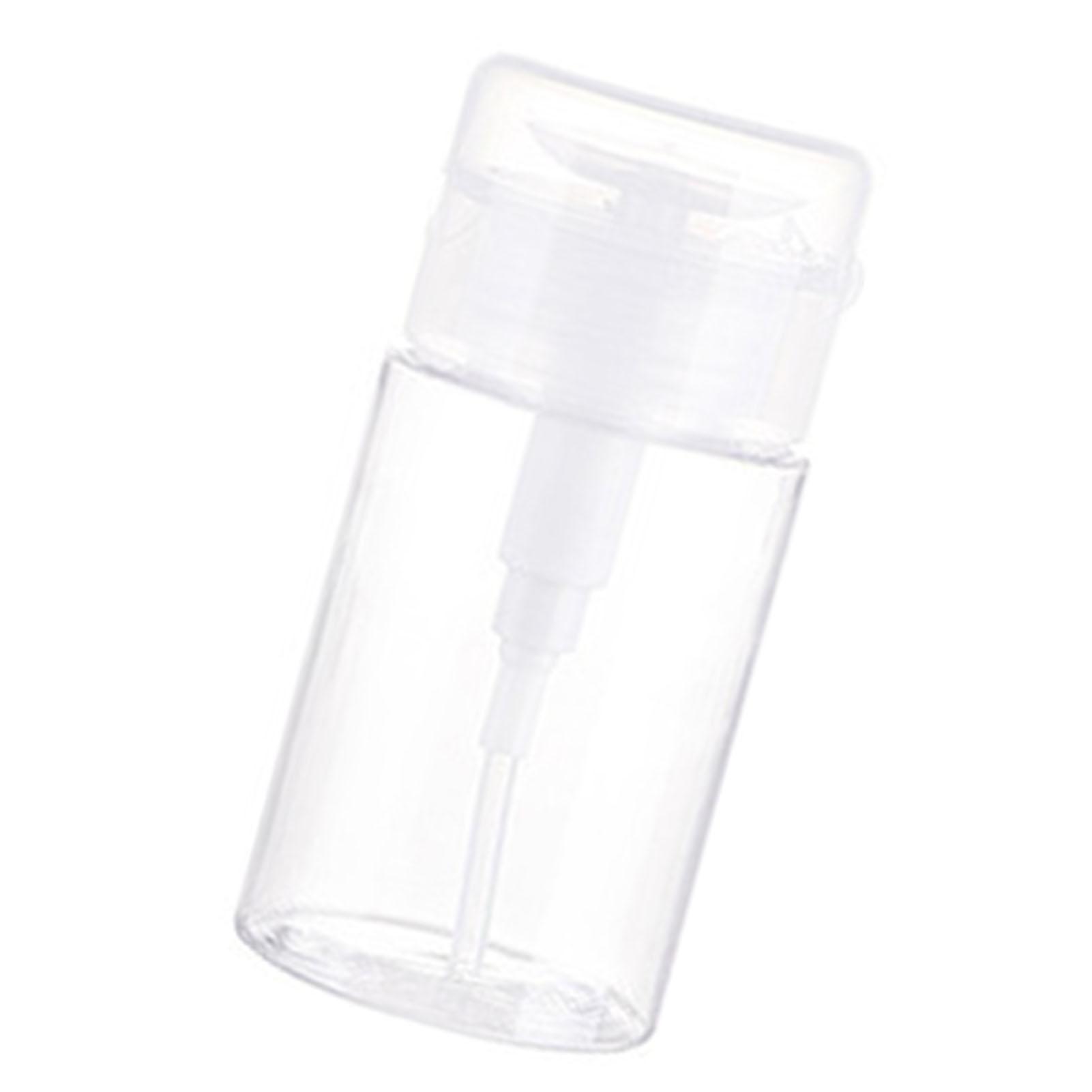 

Push Down Pumping Empty Bottle with Dust Proof Lid Refillable Clear Press Pumping Dispenser Bottle for Nail Polish Makeup Remover