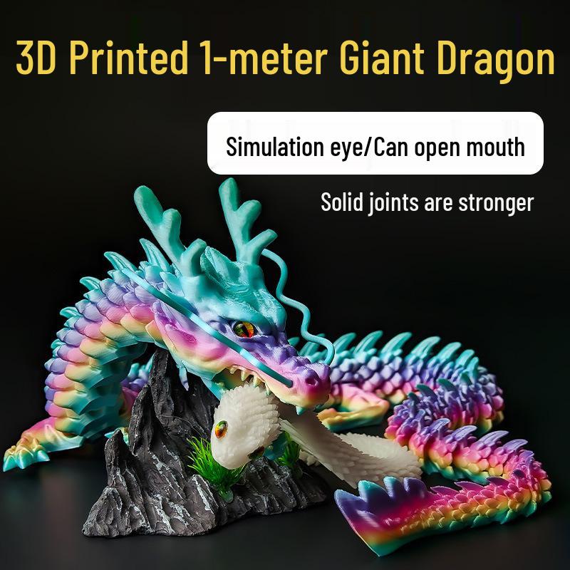 3D Printed Movable Chinese Dragon Toy Ornament - Large, Creative, Hot Seller