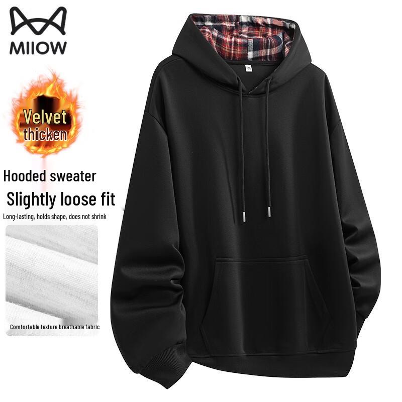 MiiOW Men s New Year Fleece-Lined Hooded Sweatshirt L