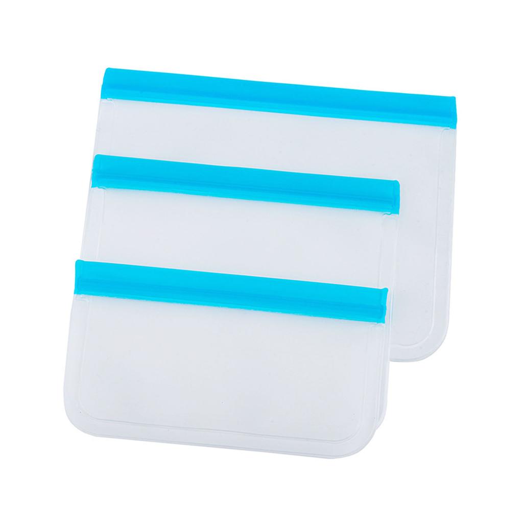 20PCS Reusable Ziplock Bags Translucent Scrub PEVA Food Storage Bags for Kitchen Fridge